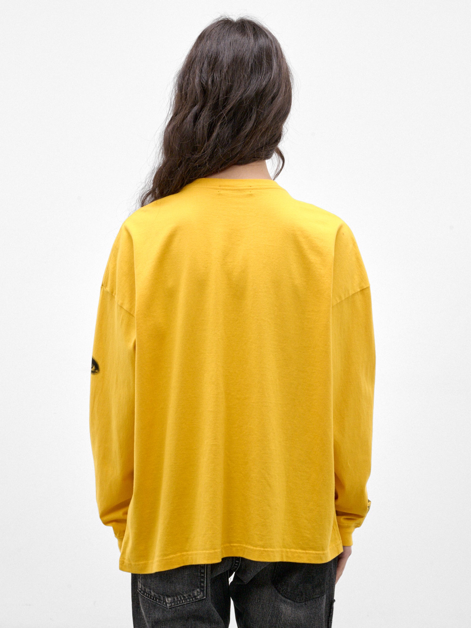 Yellow Cotton Graphic Long Sleeve (UC2F1892-1-YELLOW)