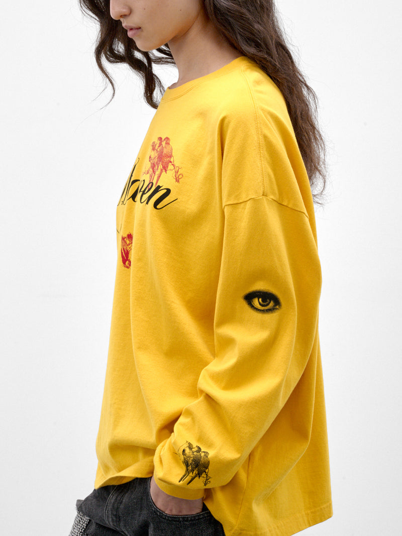Yellow Cotton Graphic Long Sleeve (UC2F1892-1-YELLOW)