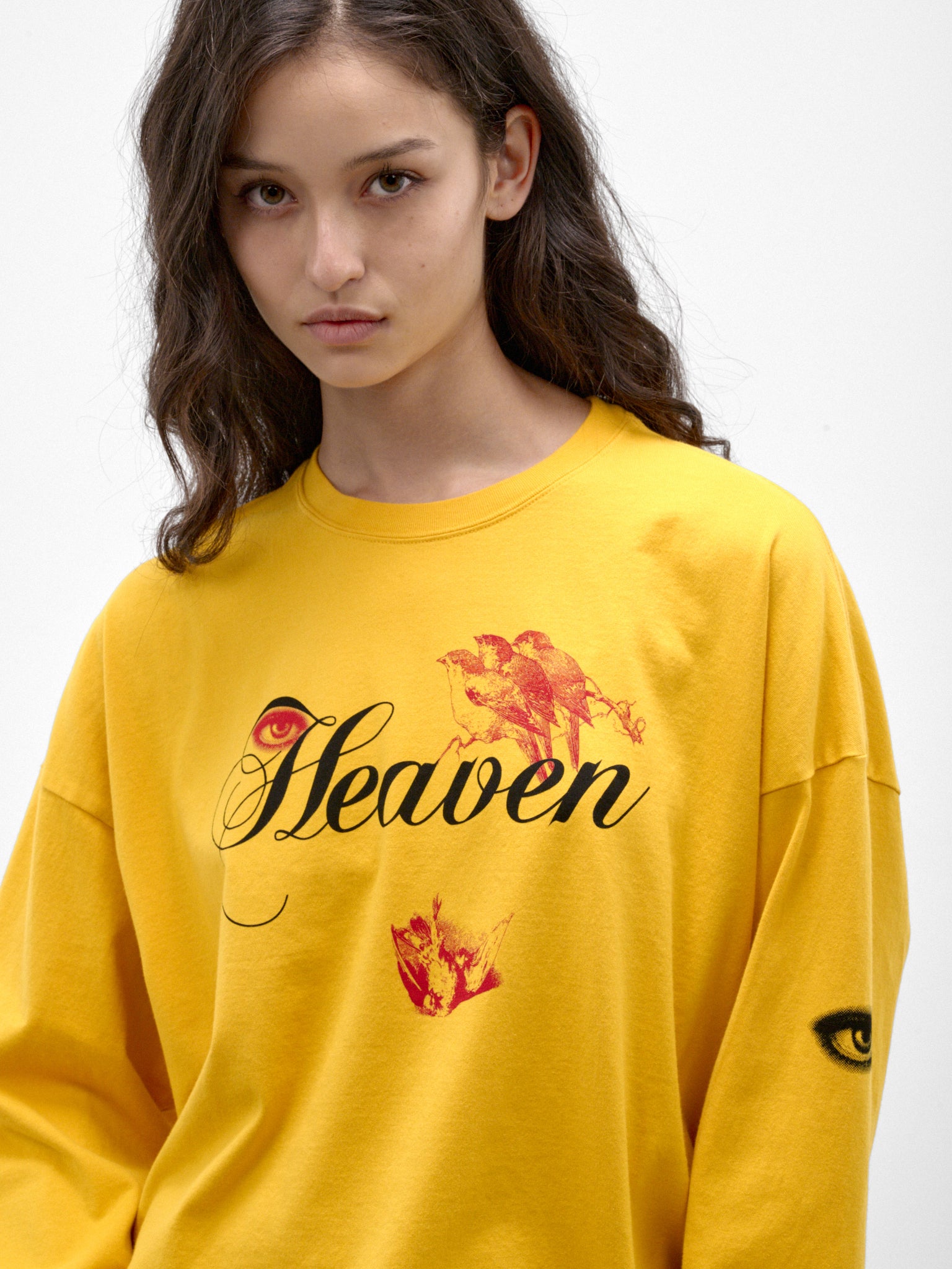 Yellow Cotton Graphic Long Sleeve (UC2F1892-1-YELLOW)