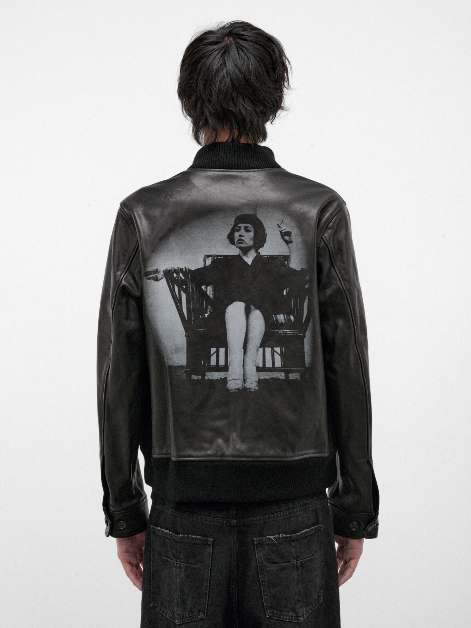 Black Lamb Leather Zip Jacket (UC2F4201-BLACK)