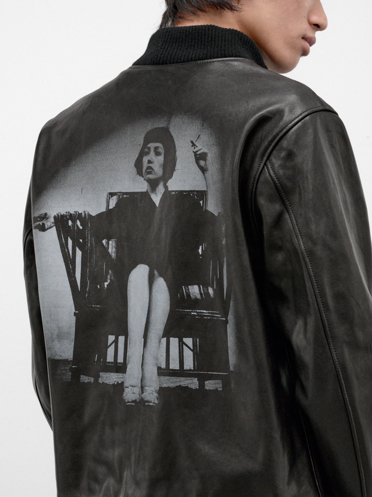 Black Lamb Leather Zip Jacket (UC2F4201-BLACK)