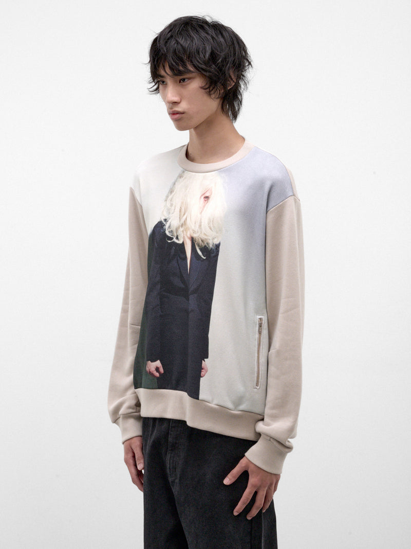 Cotton-Cashmere Cindy Sherman Sweater (UC2F4807-1-L-BEG-GRAY)