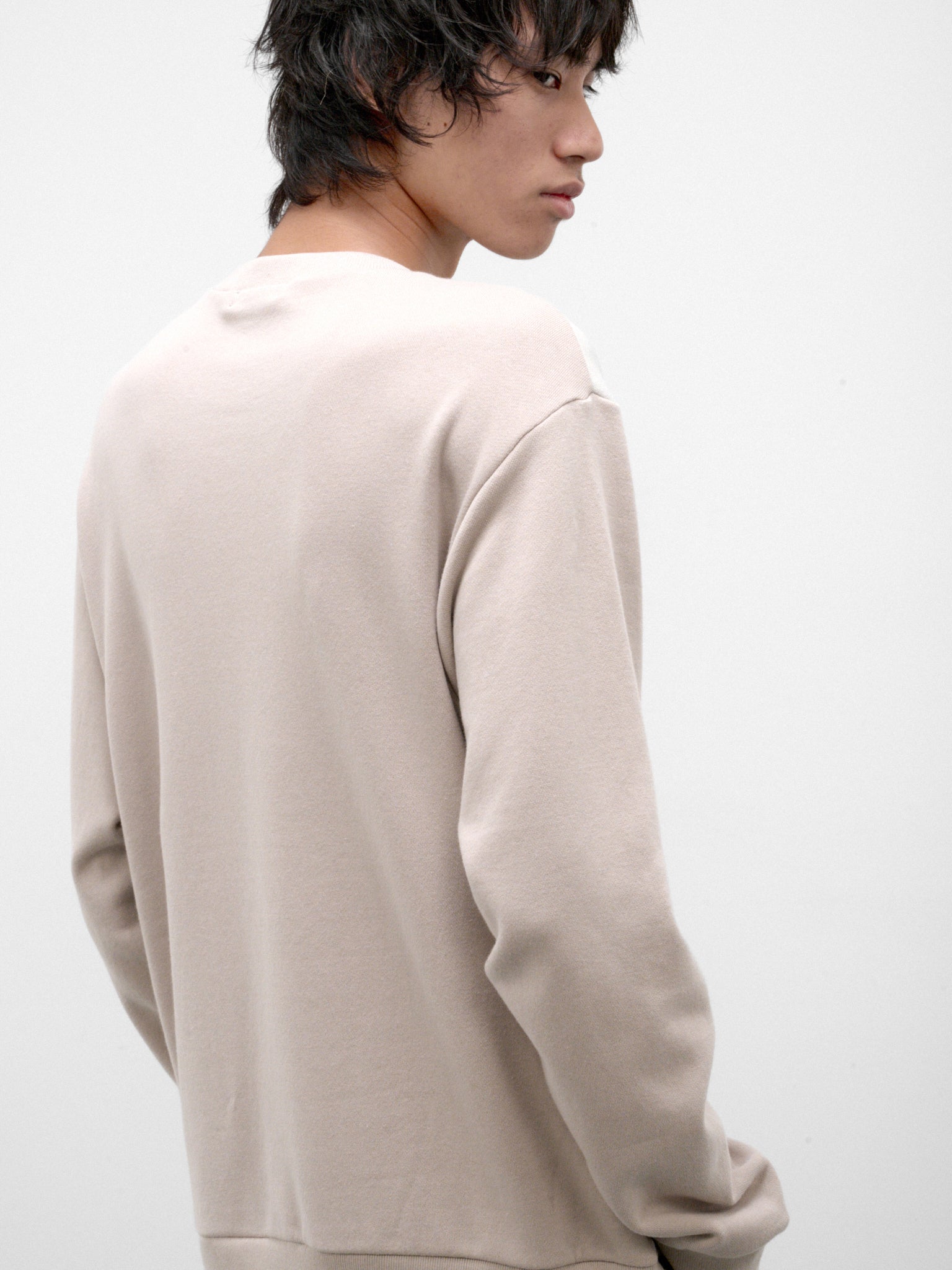 Cotton-Cashmere Cindy Sherman Sweater (UC2F4807-1-L-BEG-GRAY)