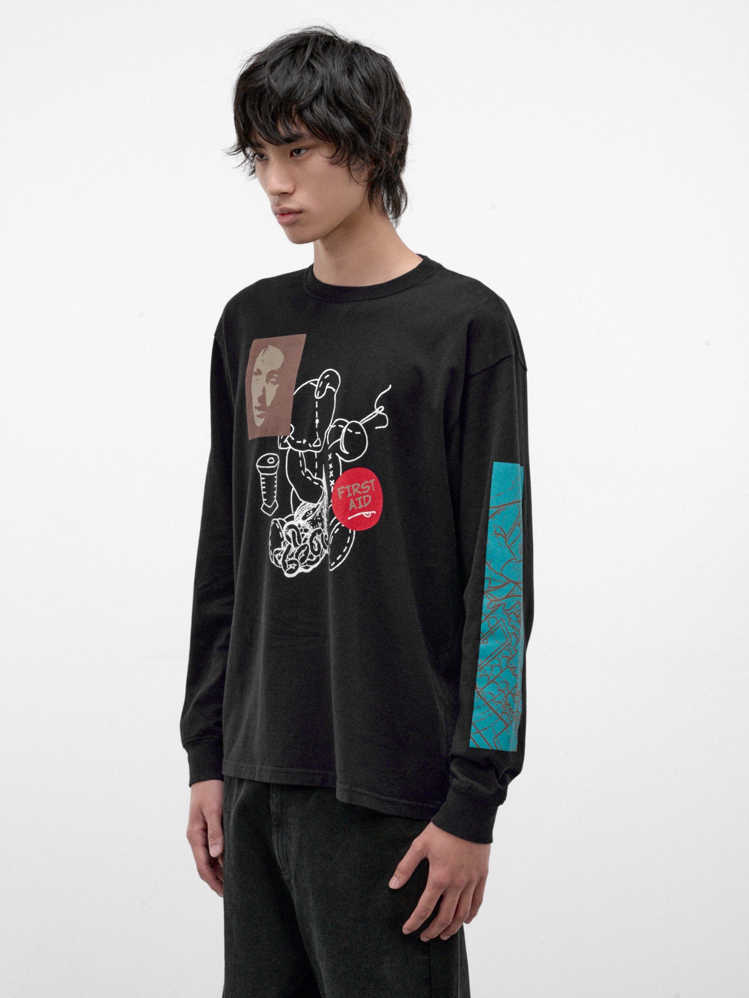 Navy Cotton Graphic Long Sleeve (UC2F4891-NAVY)
