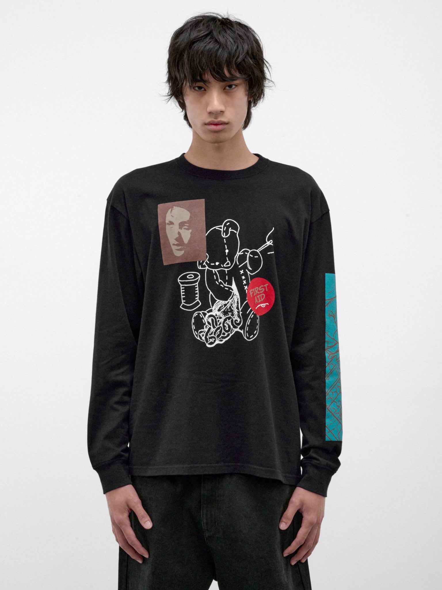 Navy Cotton Graphic Long Sleeve (UC2F4891-NAVY)