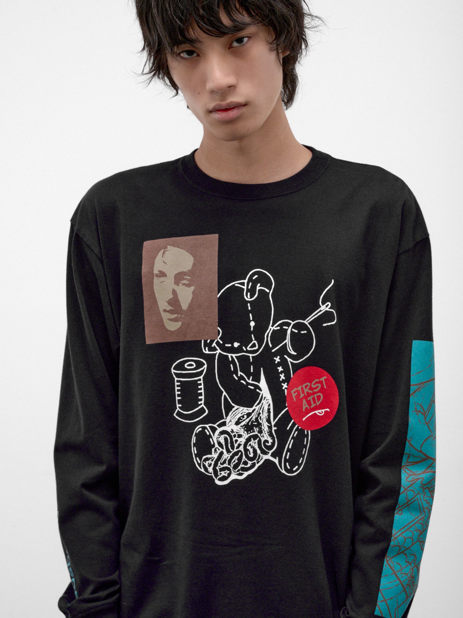 Navy Cotton Graphic Long Sleeve (UC2F4891-NAVY)