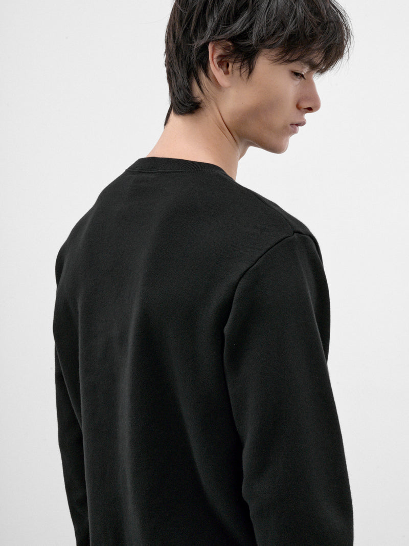 Black Cotton Three Hands Sweatshirt (UC2F4892-1-BLACK)