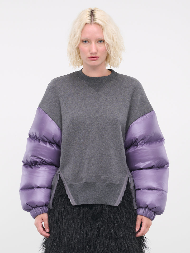 Puffer Sleeves Crewneck (UCC1805-CHARCOAL)