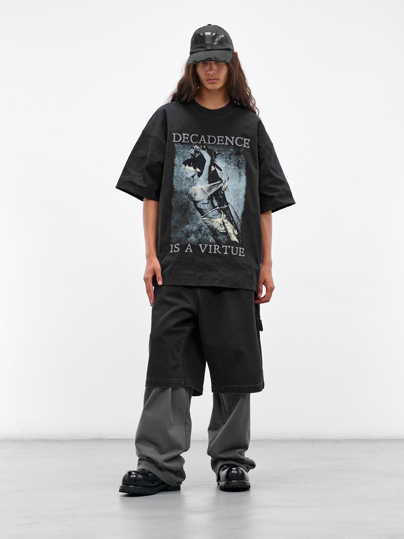 Gray Boxing Logo Baggy Sweatpants (UH76SP160M-MAGNET)