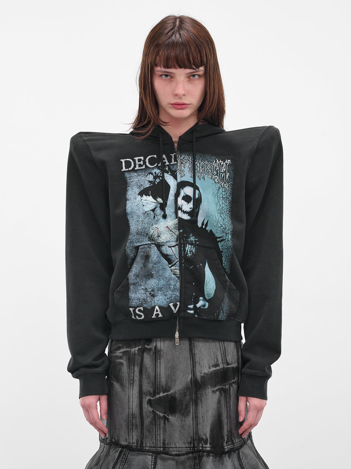 Cut-Up COF Shoulder Pad Hoodie (UCF76ZU970BB-BLACK)