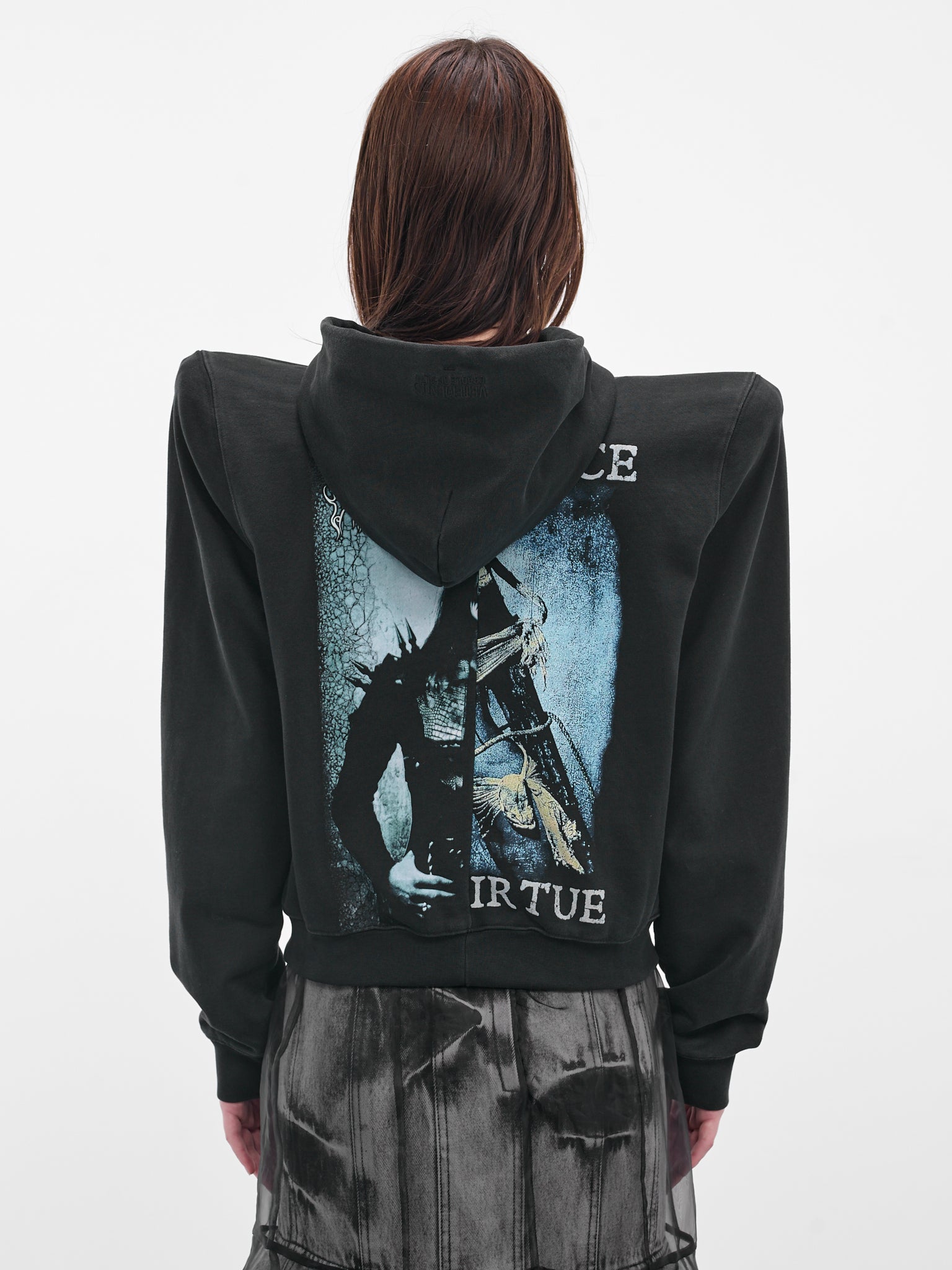 Cut-Up COF Shoulder Pad Hoodie (UCF76ZU970BB-BLACK)