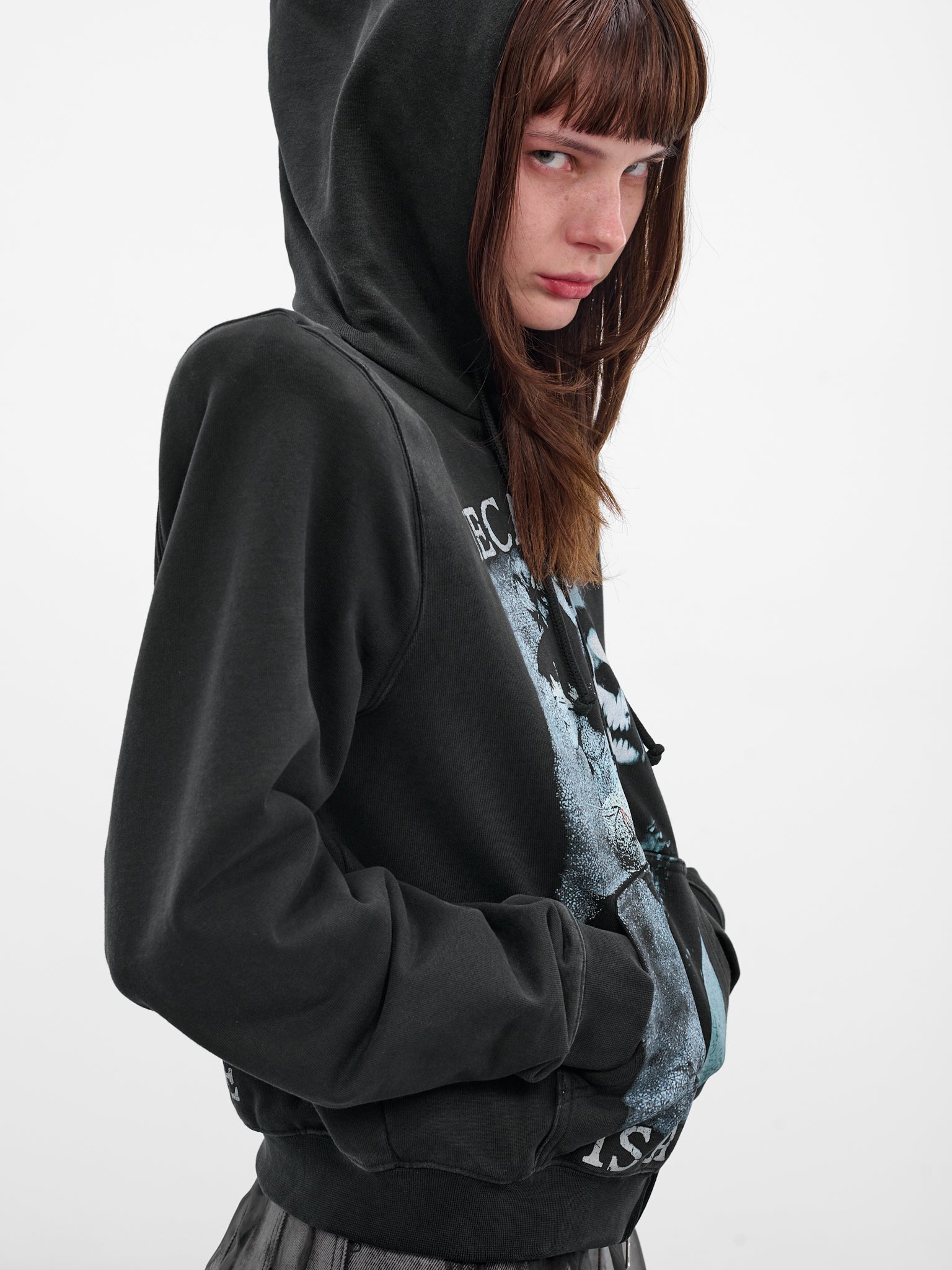 Cut-Up COF Shoulder Pad Hoodie (UCF76ZU970BB-BLACK)