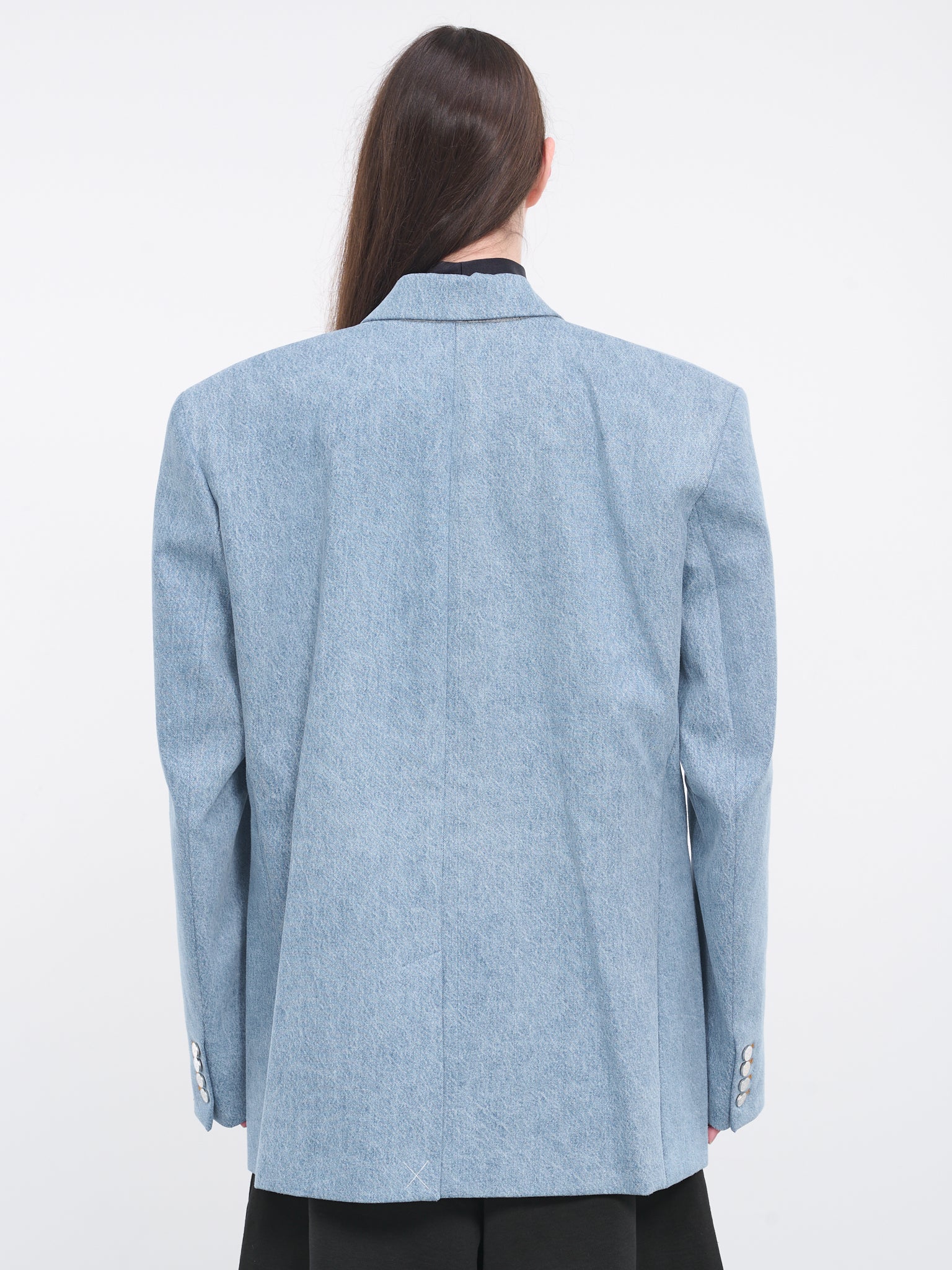 Single-Breasted Denim Blazer (UE64JA380N-BLUE)