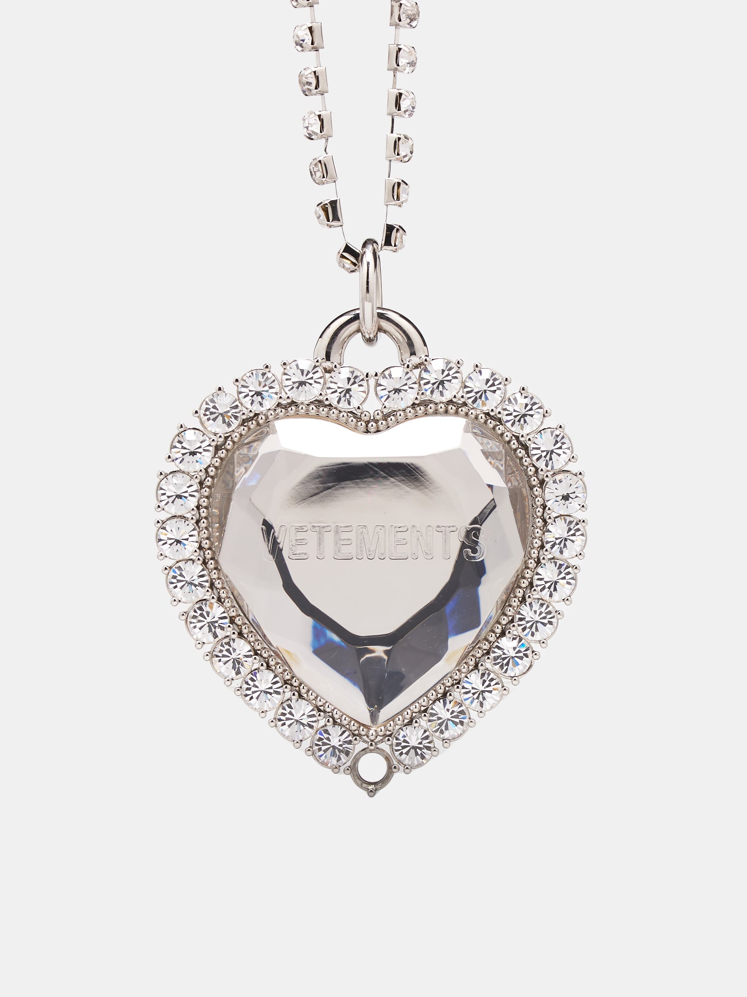 Giant Crystal Heart Necklace (UE64NE100W-CRYSTAL)
