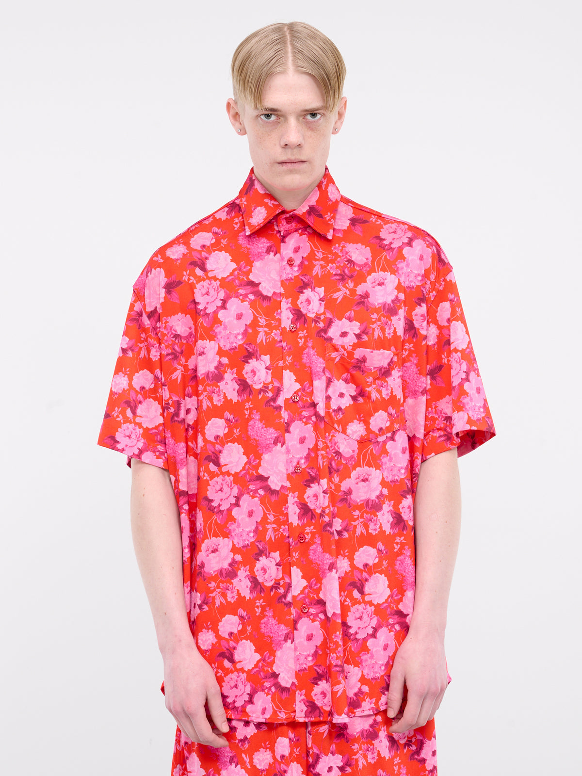 Fluid Short Sleeve Shirt (UE64SH800RP-RED-FLOWER)