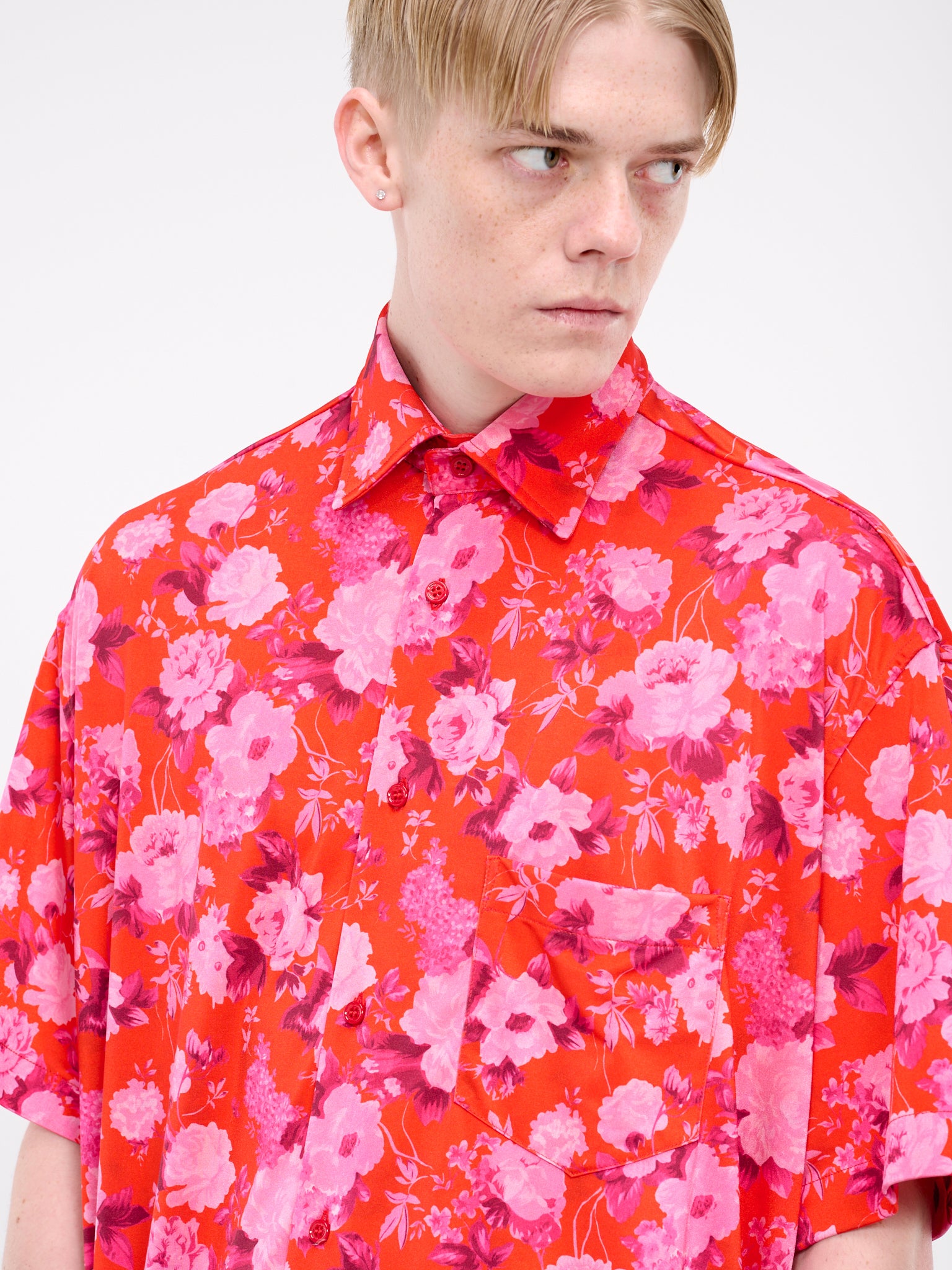 Fluid Short Sleeve Shirt (UE64SH800RP-RED-FLOWER)