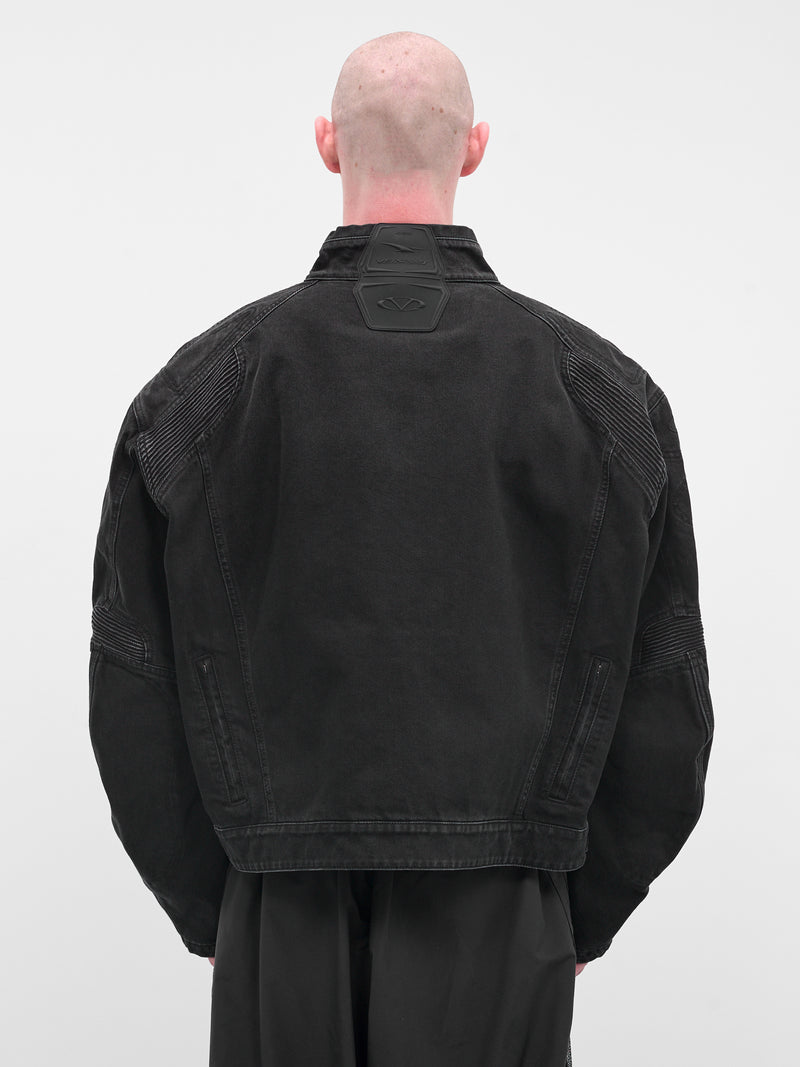 Black Racing Denim Zip Jacket (UH76DJ900B2-VINTAGE-BLACK)