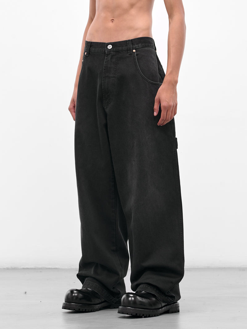 Black Hip Hop Denim Jeans (UH76DP250B2-VINTAGE-BLACK)