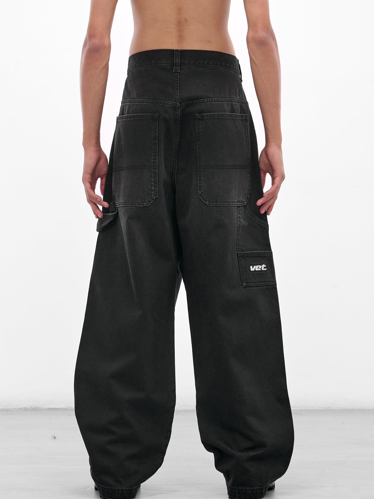 Black Hip Hop Denim Jeans (UH76DP250B2-VINTAGE-BLACK)