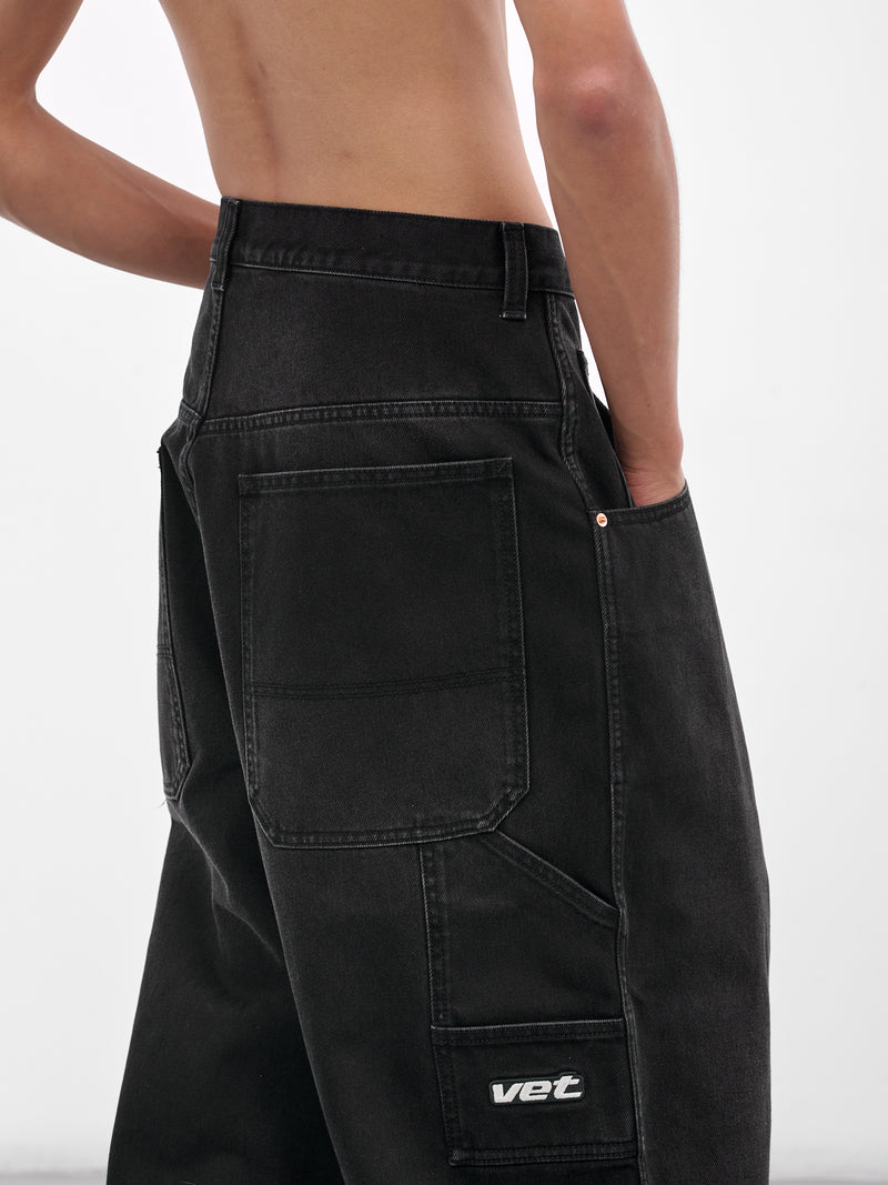 Black Hip Hop Denim Jeans (UH76DP250B2-VINTAGE-BLACK)