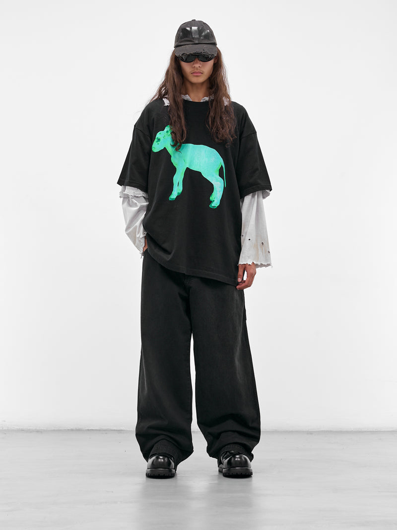 Black Hip Hop Denim Jeans (UH76DP250B2-VINTAGE-BLACK)