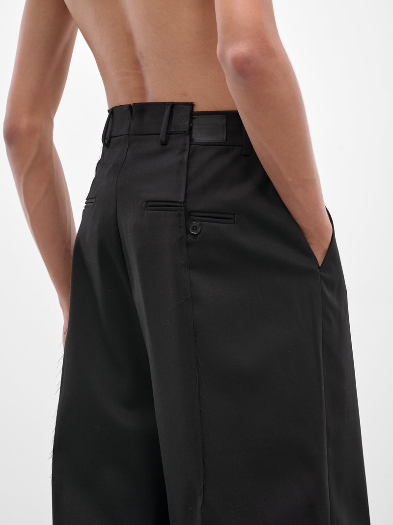 Black Cut Baggy Tailored Pants (UH76TP350B-BLACK)