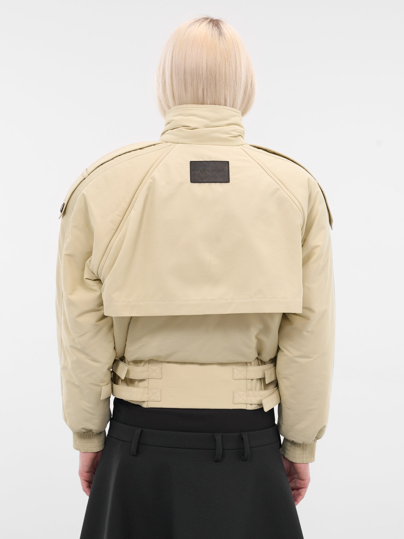 Beige Regenerated Gabardine Bomber Jacket (UJA069ADWOV0090-LIGHT-BEIGE)