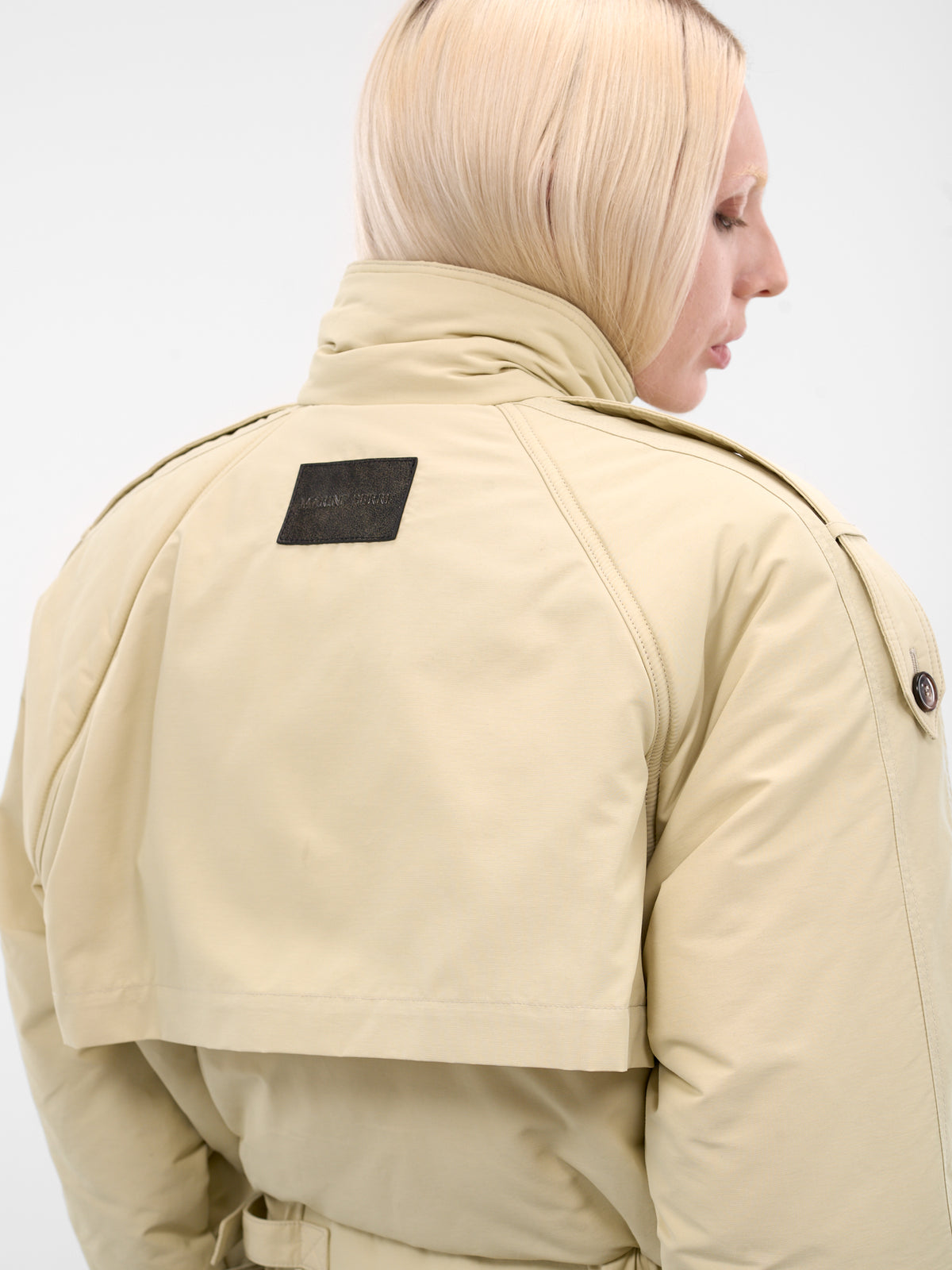 Beige Regenerated Gabardine Bomber Jacket (UJA069ADWOV0090-LIGHT-BEIGE)