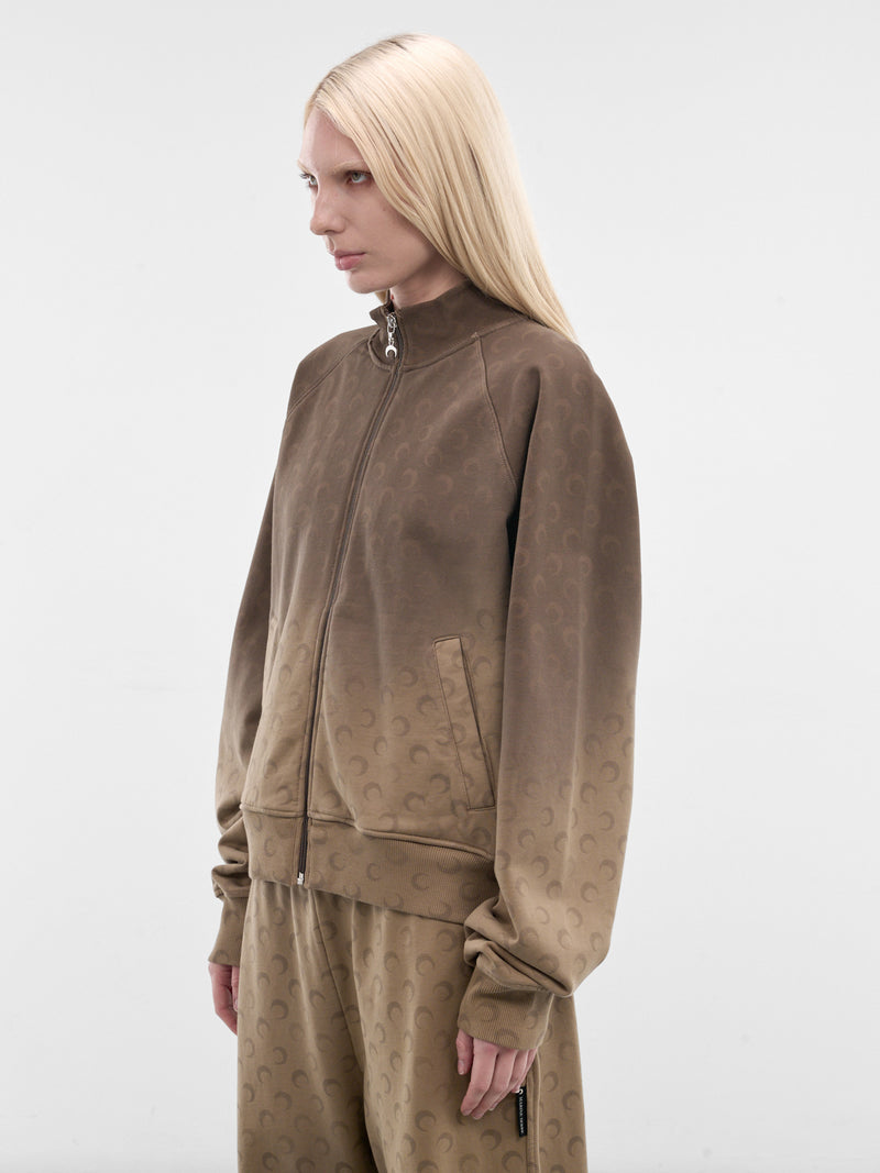 Brown Gradient Moon Zip Jacket (UJA081ACJER0073-BG40-TAUPE)