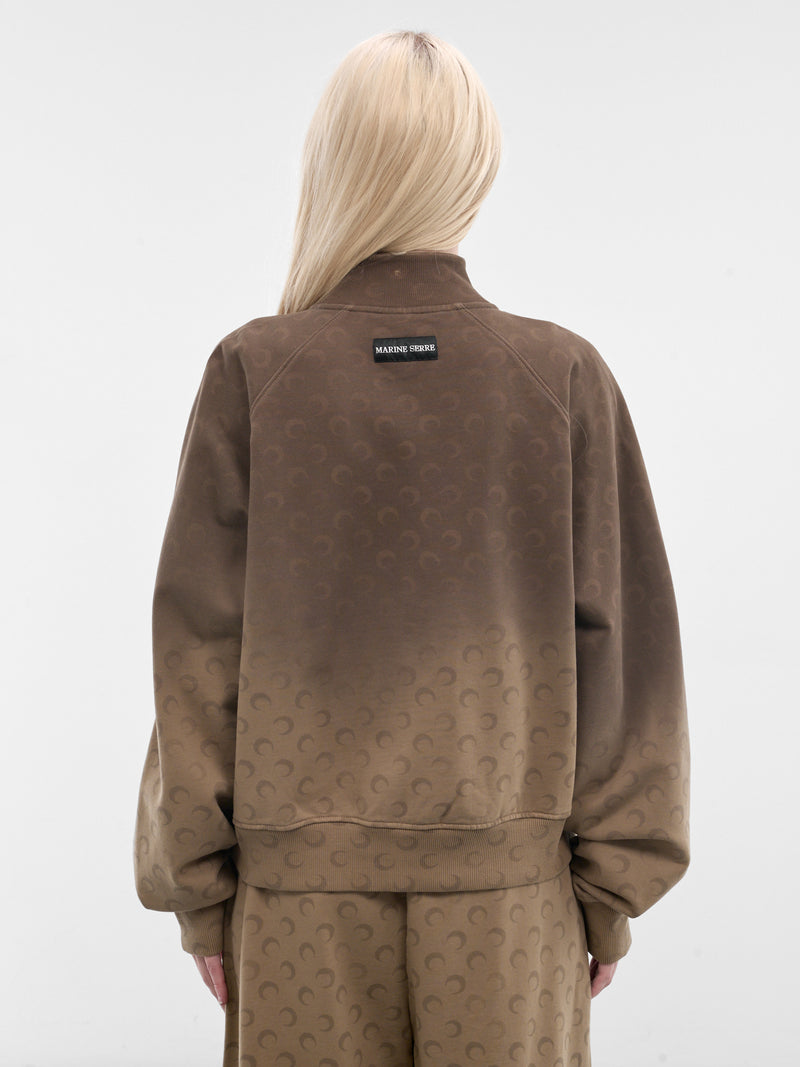 Brown Gradient Moon Zip Jacket (UJA081ACJER0073-BG40-TAUPE)