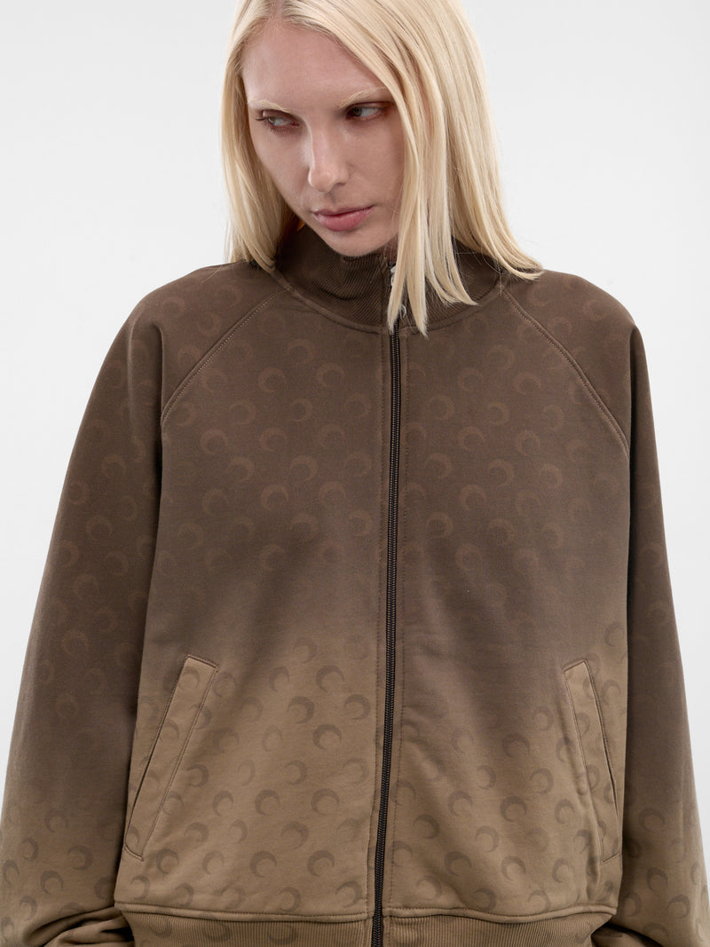 Brown Gradient Moon Zip Jacket (UJA081ACJER0073-BG40-TAUPE)