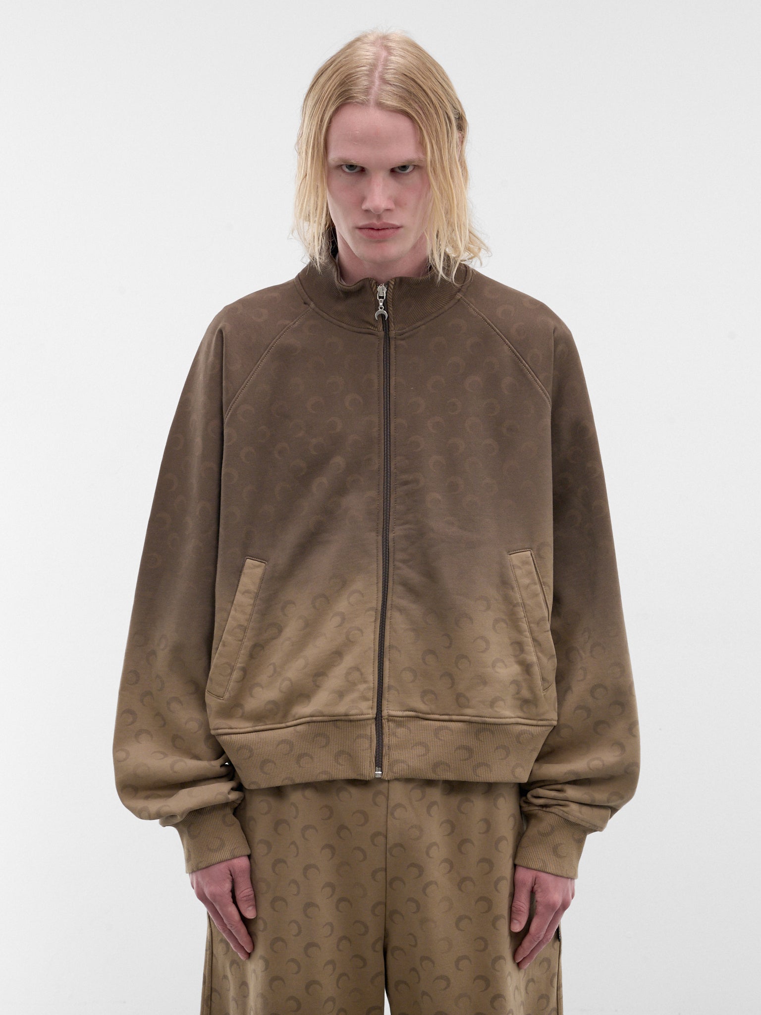 Brown Gradient Moon Zip Jacket (UJA081ACJER0073-BG40-TAUPE)
