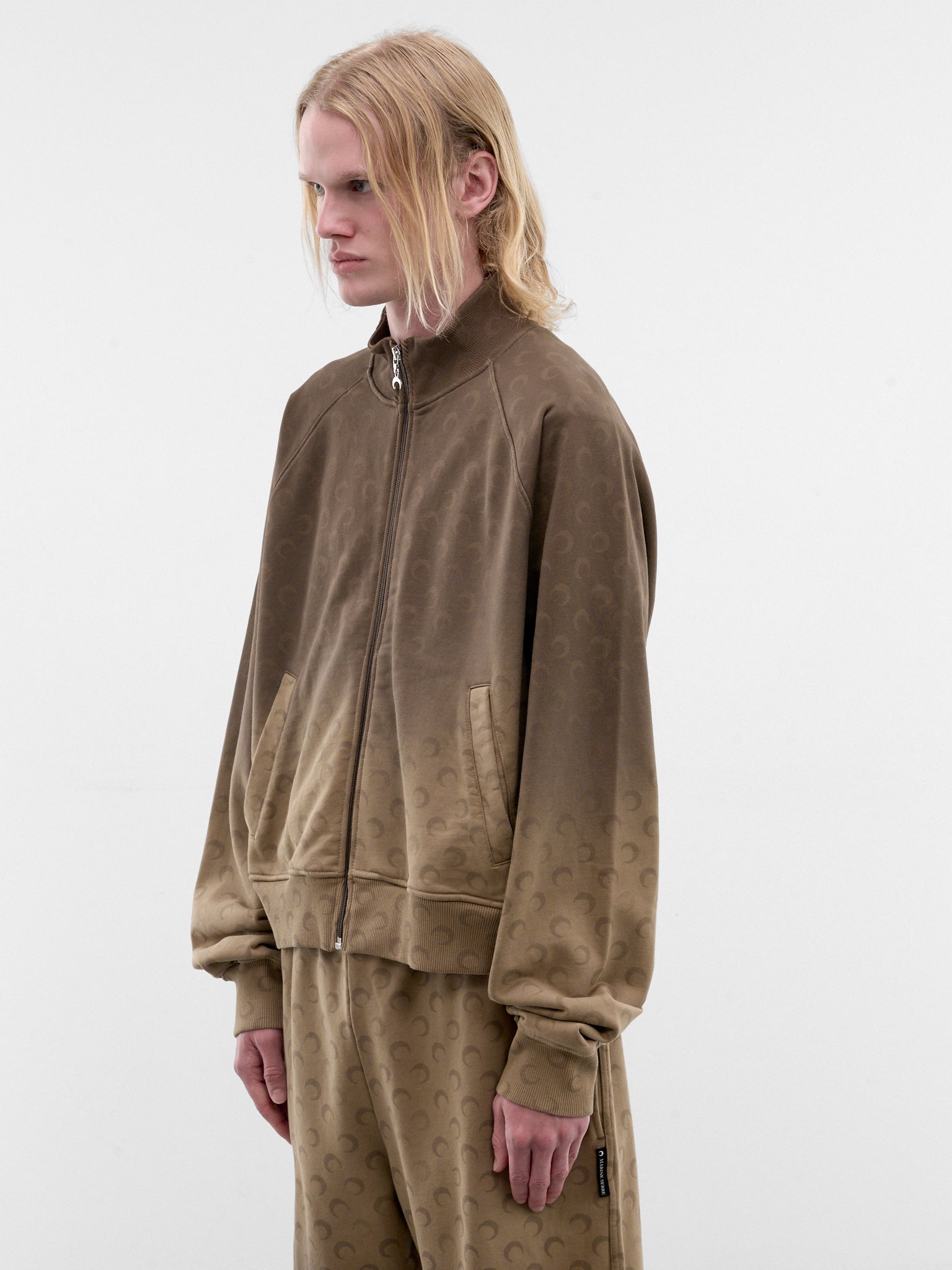 Brown Gradient Moon Zip Jacket (UJA081ACJER0073-BG40-TAUPE)