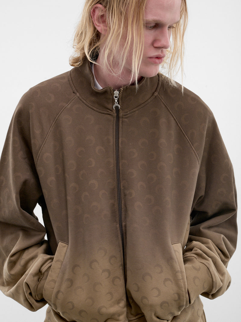 Brown Gradient Moon Zip Jacket (UJA081ACJER0073-BG40-TAUPE)
