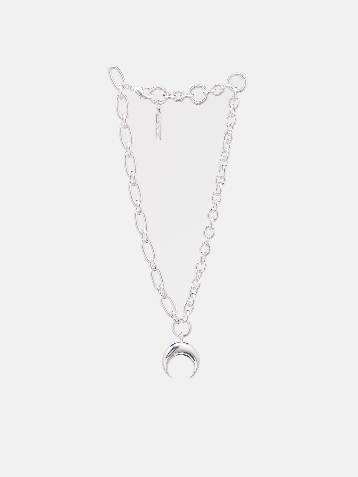 Regenerated Tin Moon Charm Necklace (UJW011-MT10-SILVER)