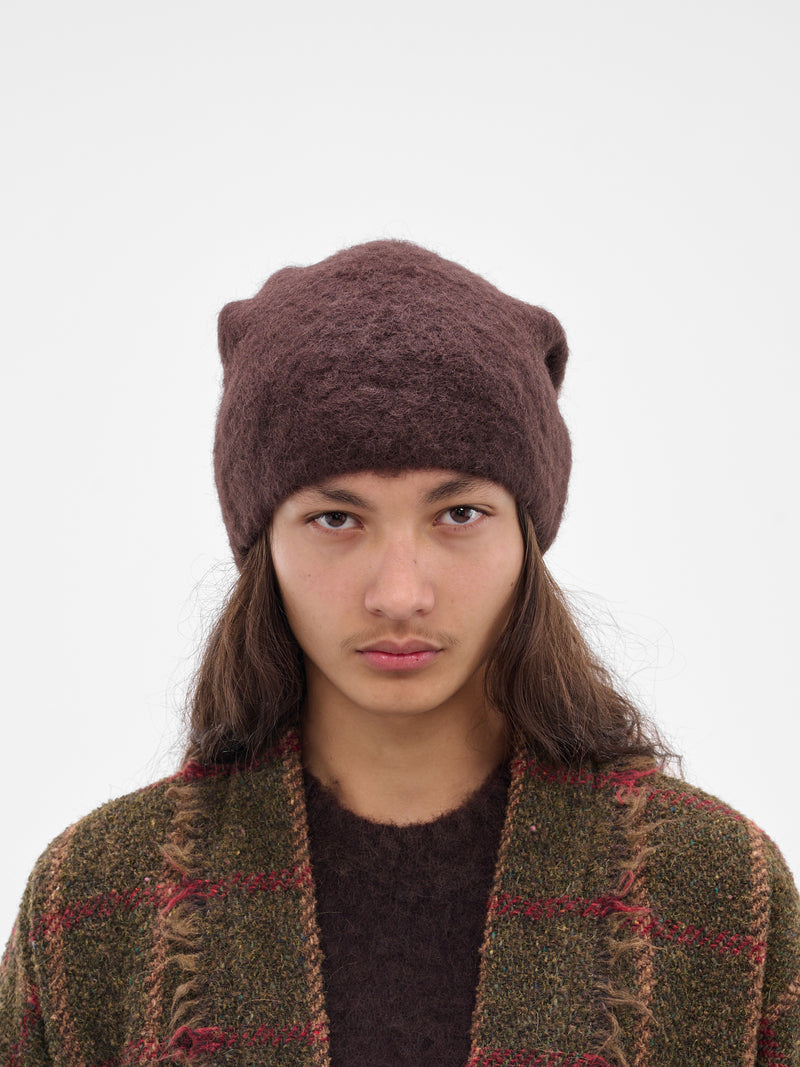 Brown Alpaca Knit Soft Beanie (UK0071-UW690-DARK-BROWN)