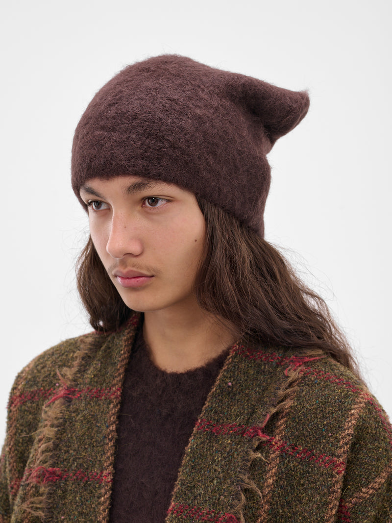 Brown Alpaca Knit Soft Beanie (UK0071-UW690-DARK-BROWN)