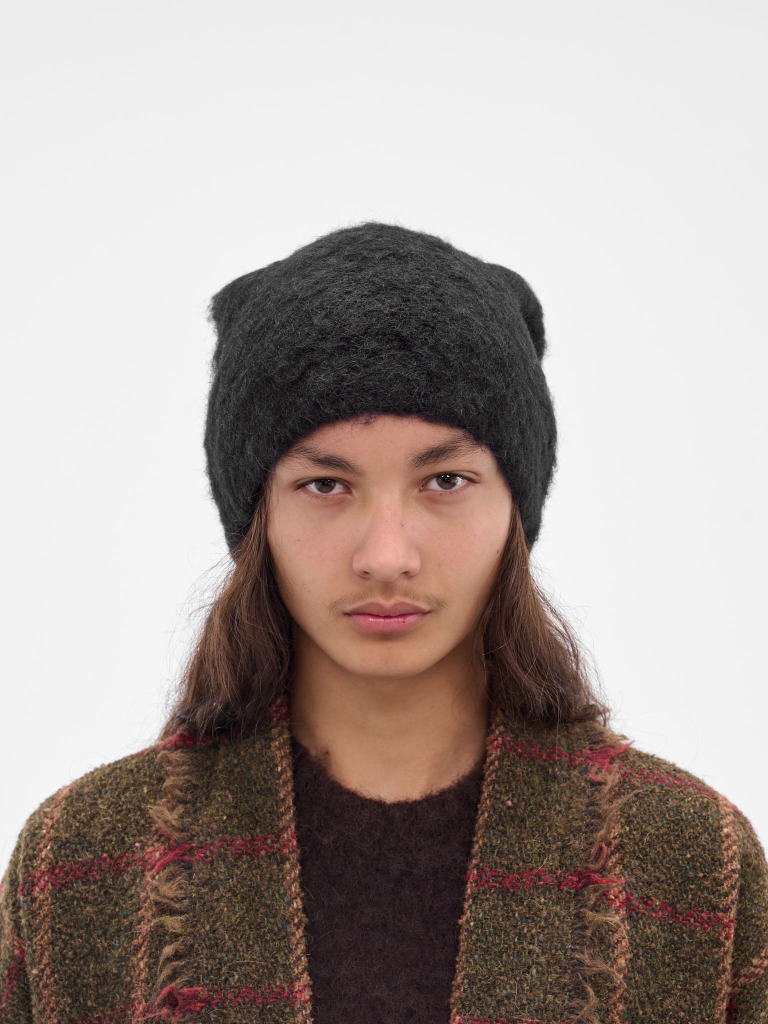 Black Alpaca Knit Soft Beanie (UK0071-UW900-BLACK)