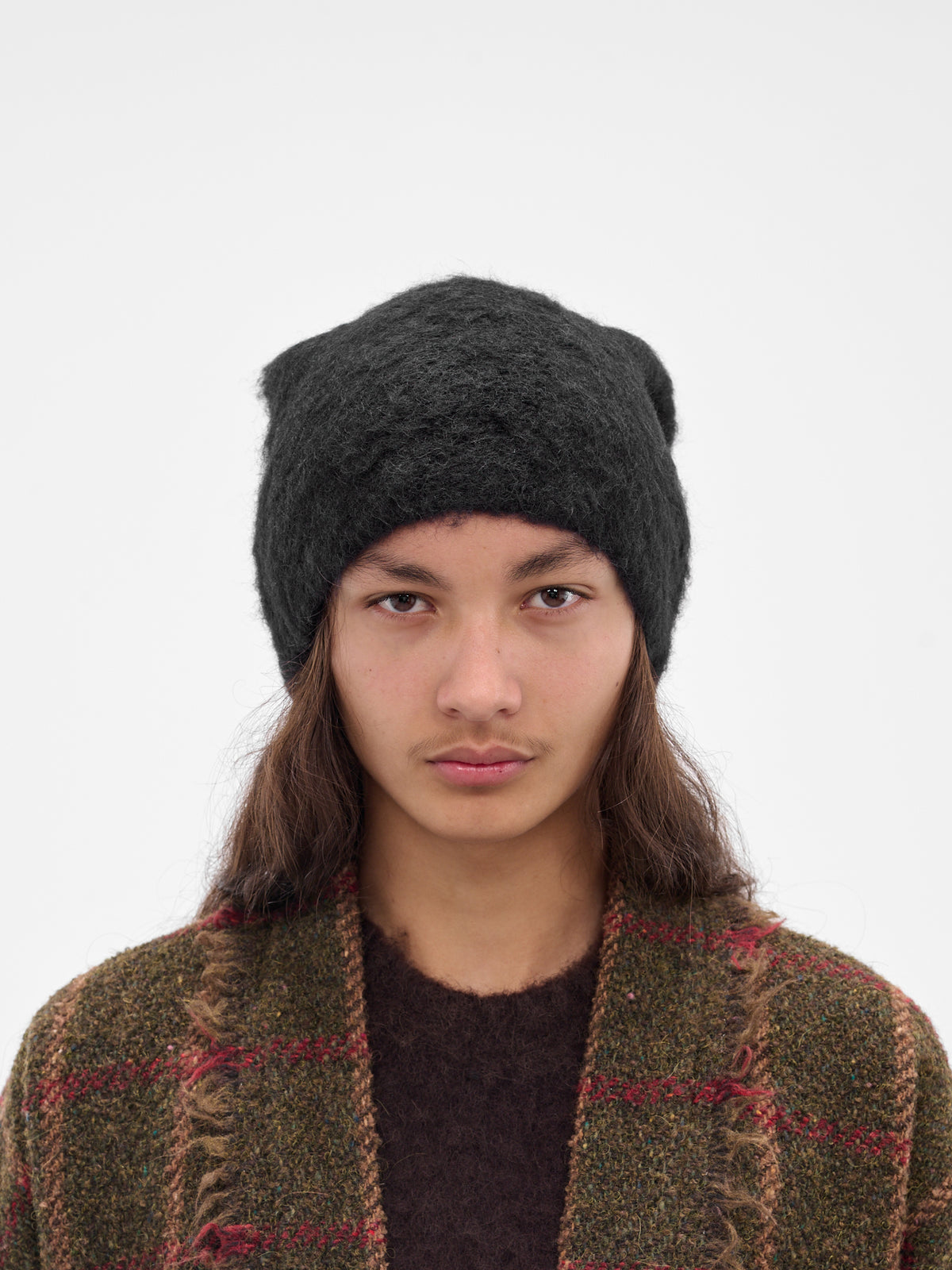 Black Alpaca Knit Soft Beanie (UK0071-UW900-BLACK)