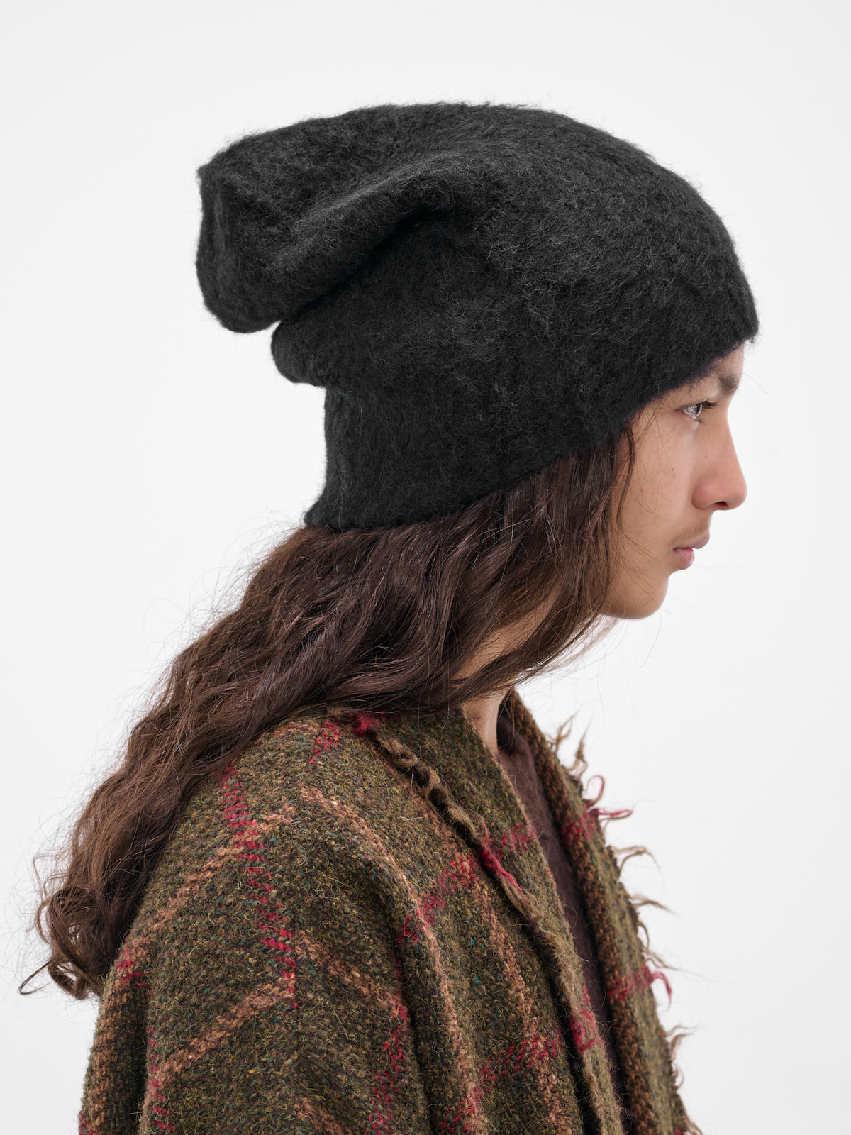 Black Alpaca Knit Soft Beanie (UK0071-UW900-BLACK)