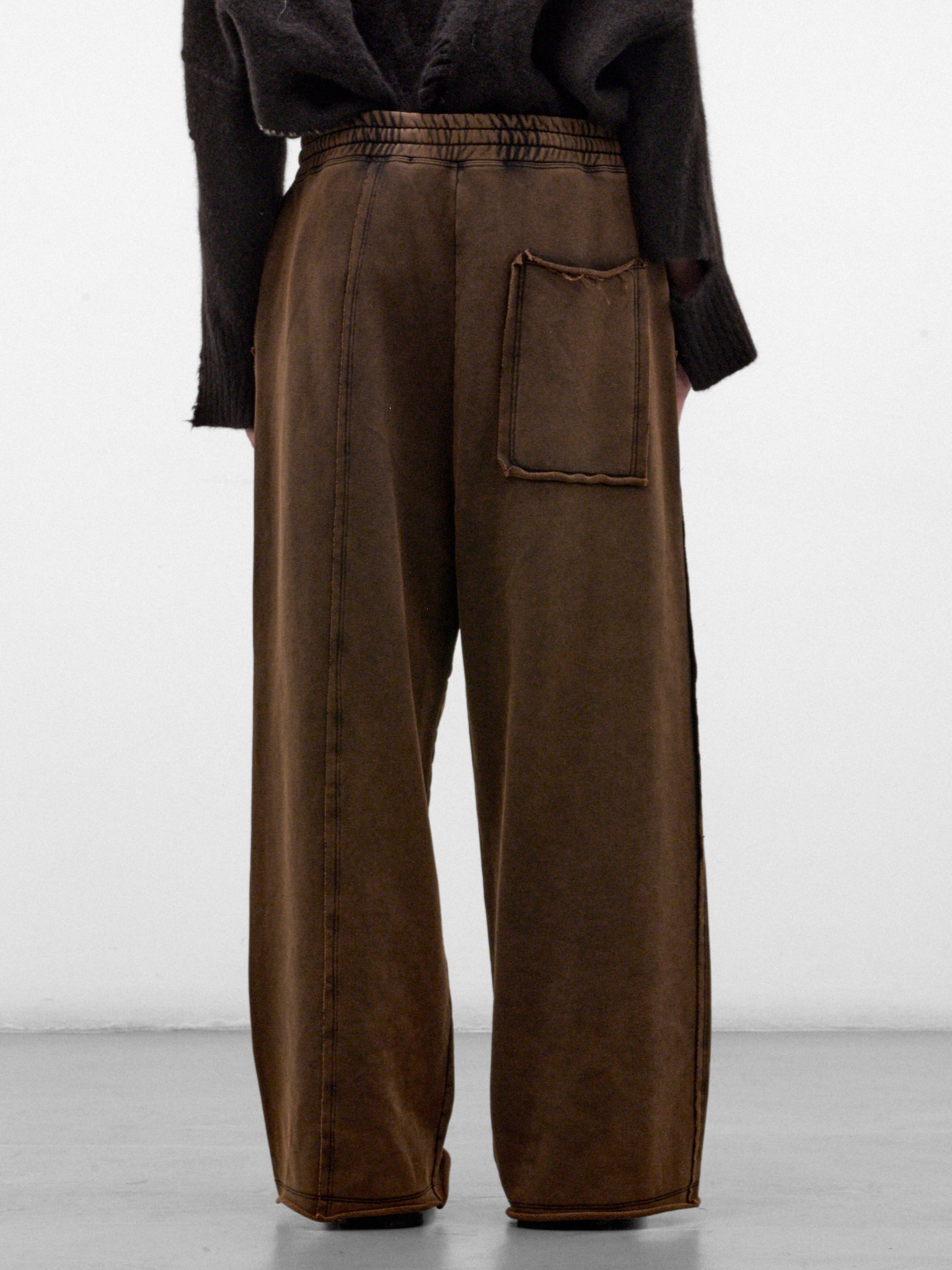 Washed Black Cotton Loose Sweatpants (UJ03TF26-BLACK-WASHED)