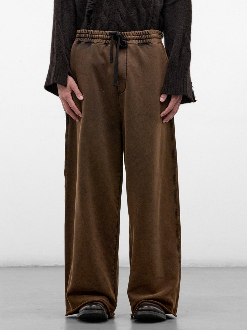 Washed Black Cotton Loose Sweatpants (UJ03TF26-BLACK-WASHED)