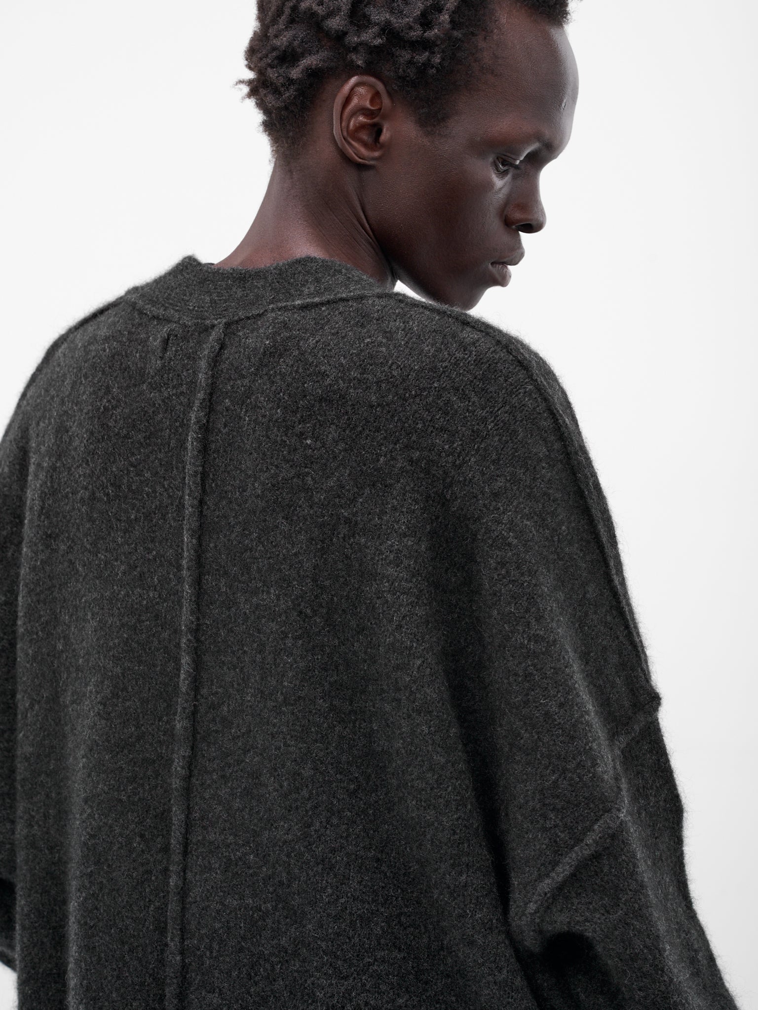 Gray Yak Knit Oversized Cardigan (UK06F25-GRAPHITE)
