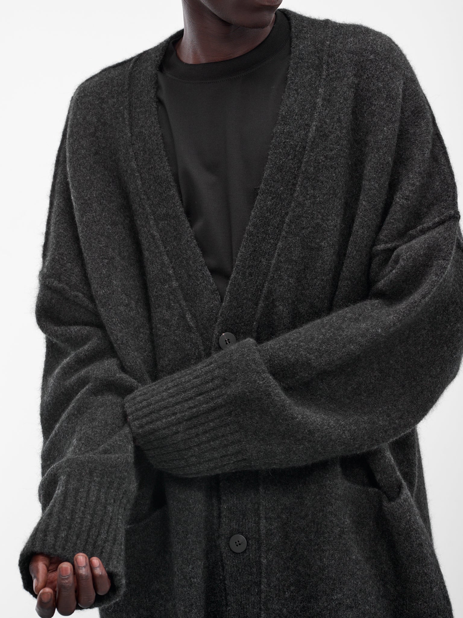 Gray Yak Knit Oversized Cardigan (UK06F25-GRAPHITE)