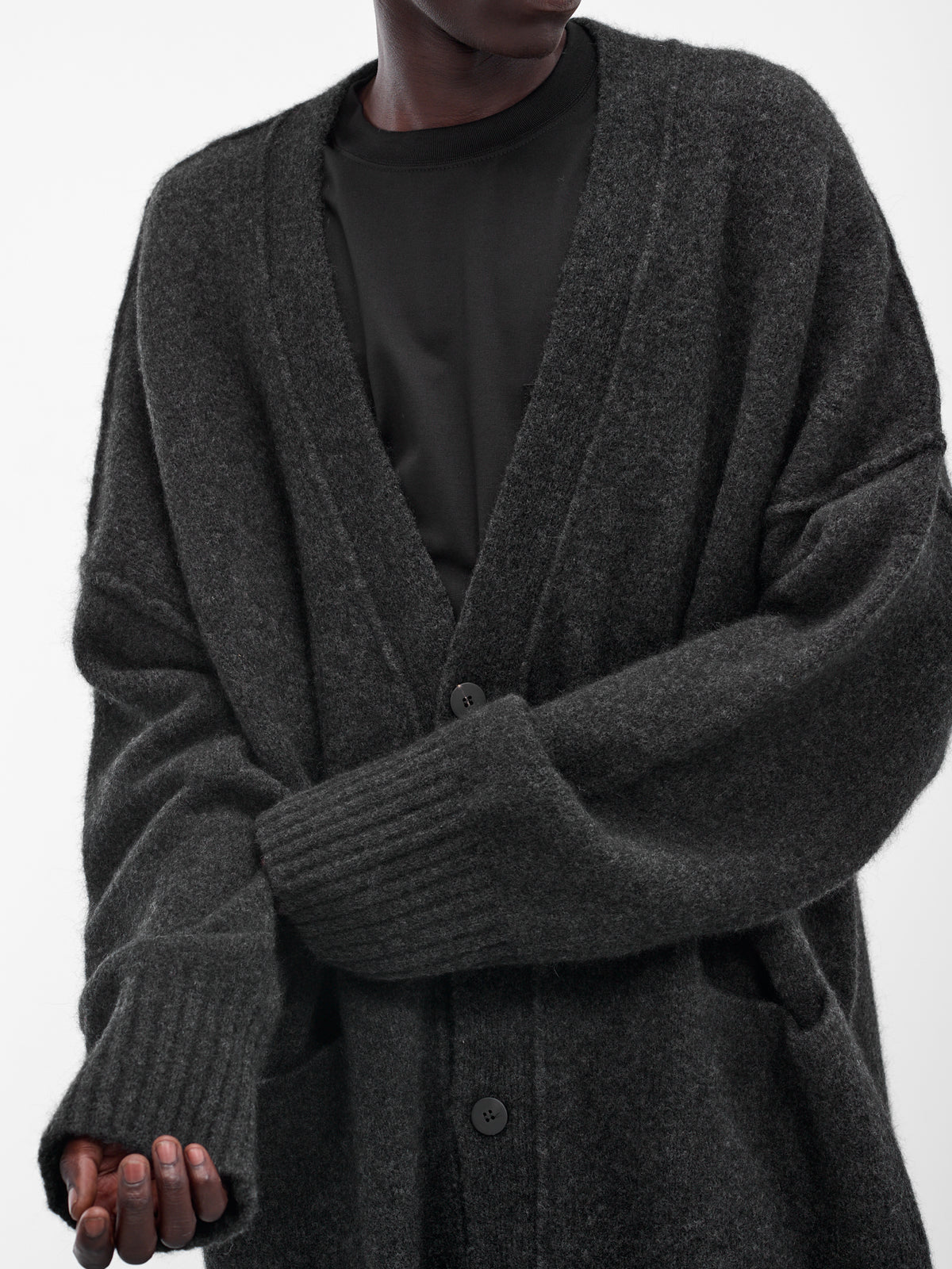 Gray Yak Knit Oversized Cardigan (UK06F25-GRAPHITE)