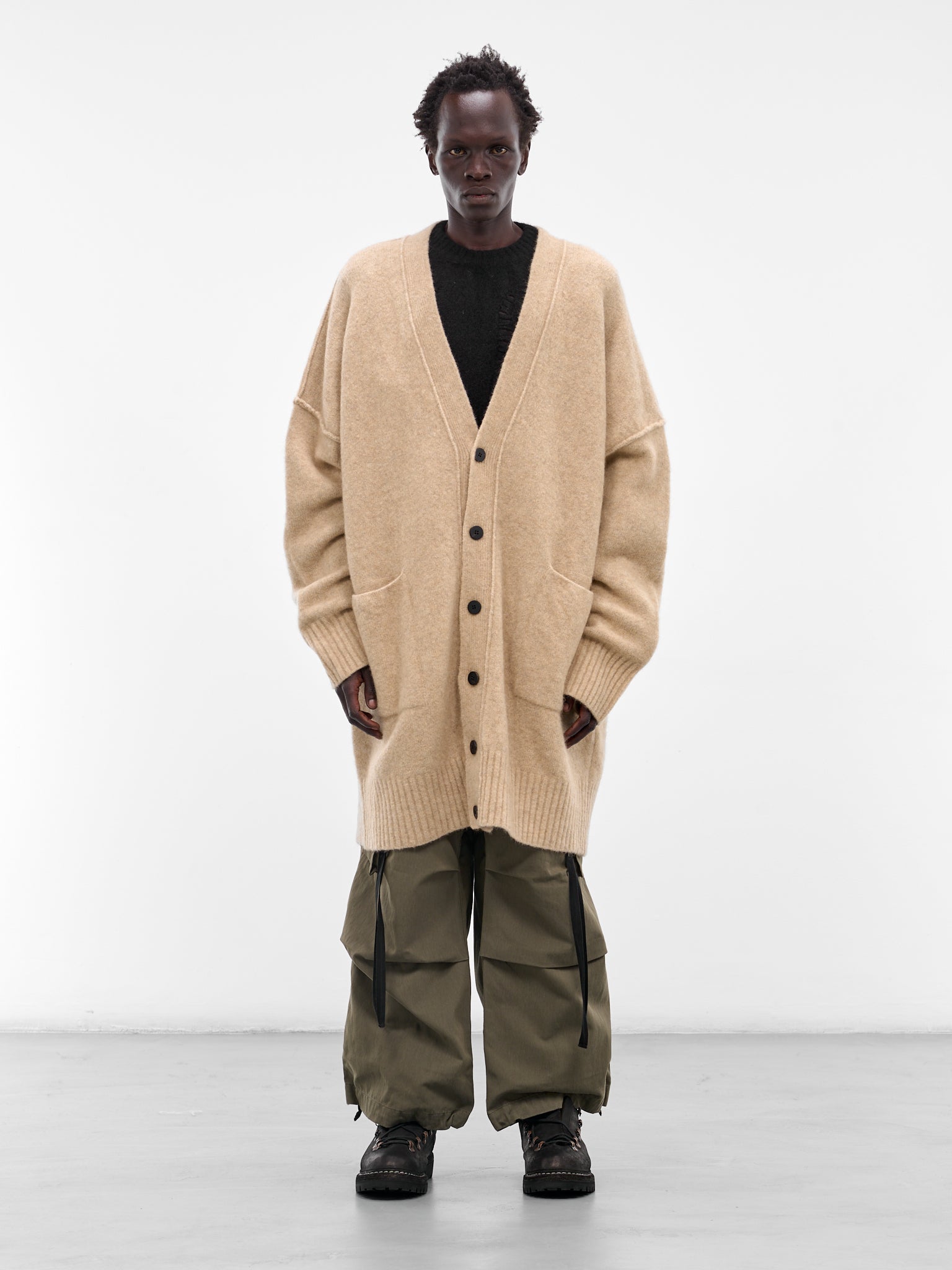 Beige Yak Knit Oversized Cardigan (UK06F25-NATURAL)