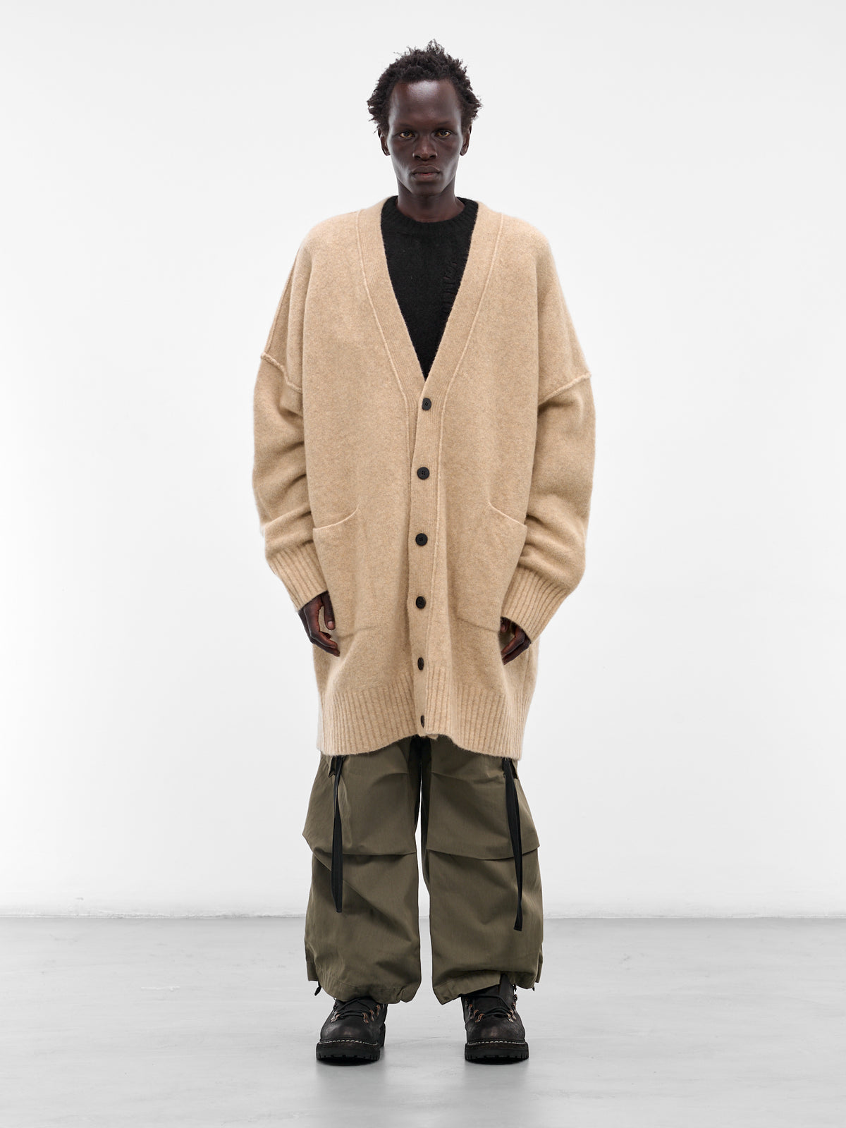 Beige Yak Knit Oversized Cardigan (UK06F25-NATURAL)