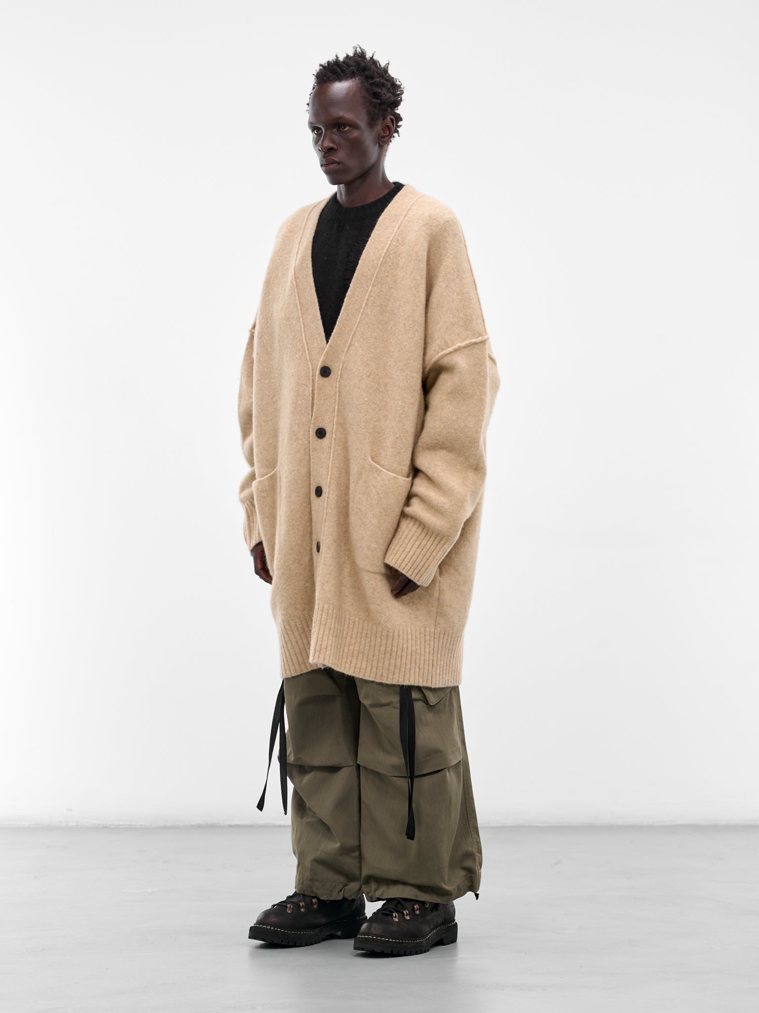 Beige Yak Knit Oversized Cardigan (UK06F25-NATURAL)