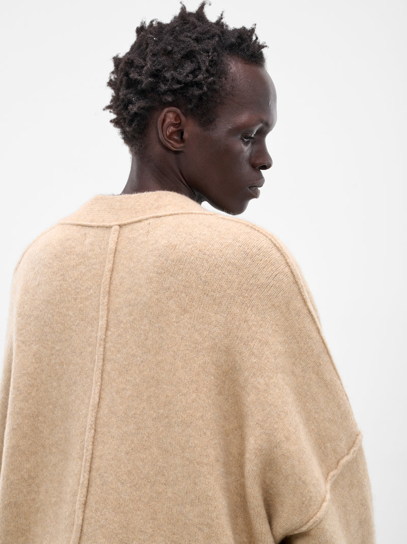 Beige Yak Knit Oversized Cardigan (UK06F25-NATURAL)