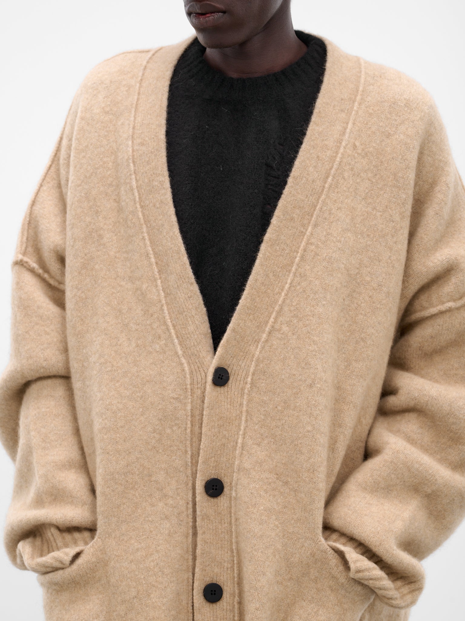 Beige Yak Knit Oversized Cardigan (UK06F25-NATURAL)